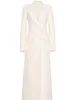 Женские костюмы LUXEENVY 2024, весенне-осенний стиль, элегантный однотонный двубортный костюм трапециевидной формы длиной до колена, облегающий костюм, пальто