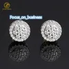 Hip Hop Jewelry 925 Sterling Silver Flower Cluster VVS Moissanite Diamond Custom Western Earrings Studs