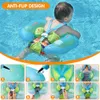 InflatableInflatable Baby Swimming Ring with Removable Sun Canopy Floating Pool Swim Trainer PVC Enviormental Friendly 240322