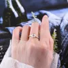 GRA Gecertificeerd 1CT D Kleur Ring Eenvoudige 925 Sterling Zilver Solitaire Diamond Wedding Band Verlovingsringen voor Vrouwen 240402