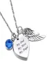 Stainless Steel Cremation My Dad My hero My angel Heart Memorial birthstone Pendant Ashes Urn Necklace customized Name Engraved5191582664