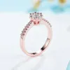 Kuololit 9K Roségold Ring für Damen Sterling 925 Silber Solitär Ehering Verlobungsgeschenke 240402