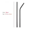 Drinking Straws Black Straw Set 18/10 Stainless Steel Reusable Mteal Coffee Bar With Cleaner Brush Portable Bag Party