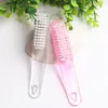 Nail art supplies wholesale nail brush horn brush plastic curved handle foot brush dust brush nail surface cleaning brush