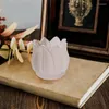 Ljusstakar 1 st romantisk hållare prydnad heminredning tulpan blommor form glas bas bord accessoarer ljusstake vintage