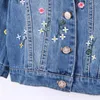 Jassen LenteHerfststijl Kinderspijkerjack met bloemborduurwerk Meisjesjas Babymeisje Jeans Casual rok Mode