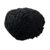 European Remy Human Hair Hairpiece #1B Natural Black 8mm Wave Full Knots Pu Toupee 8x10 Skin Unit for Black Men