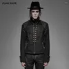 Jaquetas masculinas Punk Rave Steampunk Uniforme Militar Homens Casaco Curto Preto Robusto Denim Tecido Mangas Removíveis Jaqueta Retro Roupas