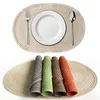 Table Mats Cotton Yarn Oval Placemat Japanese Ramie Insulation Pad Ins Anti-Scalding Pot Mat Home Creative Hand-Woven Decorative