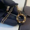 Top Luxury Fine Fine Original 1to1 Collier de créateur pour femmes Carter Single Ring Big Cake Collier plaqué 18k Rose Gold Chain Fashion Versatile Bijoux