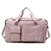 Duffel Väskor stor kapacitet fast färg romb Sids Oxford Textil Travel Bag Multifunktionell Area Handväska 2024 för kvinnor