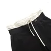 Damenhosen Damen Frühling Herbst SATIN-KONTRASTHOSE IN SCHWARZ Taschen