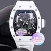 Luxury Watch Mechanical Cool Rakish Wrist Watches TV Factory RM055 Business Leisure Full Ceramic Case Case Mens 2023 Nouveau style de luxe