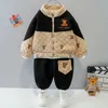 Kleinkind-Babykleidungsset für Jungen. Dickes, warmes Winterkleidungsset für Jungen mit Kapuze, Jacke und Hose
