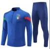 2023 2024 Италия спортивный костюм Survetement половина молнии Тренировочный костюм футбол 23 24 Италия мужские и детские футбольные спортивные костюмы комплект Chandal Football Italiana спортивная одежда