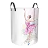 Laundry Bags Foldable Basket For Dirty Clothes Ballerina Dancing On Eiffel Tower Storage Hamper Kids Baby Home Organizer