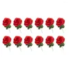 Fleurs décoratives 12 pièces en plastique superbes Roses artificielles Bouquet de fausses roses longue durée pour des Occasions spéciales