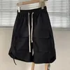 Men's Shorts Summer Cargo Casual Loose Pants Multiple Pockets Large Size Solid Color Drawstring Daily Short Outerwear