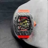 Luxury Mens Watch Richa M Högkvalitativ Watch Designer Automatisk mekanisk klocka Vattentät rostfritt stål Panchromatiskt handledsgummi som säljer R73Z