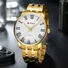 Horloges CURREN Nieuw luxe merk heren es Casual Business Quartz Polshorloges met Romeinse cijfers Eenvoudige stijl roestvrijstalen klok L240402