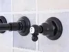 Torneiras de pia do banheiro acabamento preto retro latão 3 buraco montagem na parede torneira da cozinha fria misturadora água 2sf498