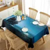طاولة قطعة قماش مستطيلة القراصنة سفينة البحر المناظر الطبيعية العاصفة ديكور مائدة مائدة غرفة الطعام الحية حفلة المطبخ