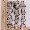 Pièces de chaussures Accessoires Moq 20pcs PVC Kawaii Sloth Donut Charms mignons pour sabots Sandales Boucle Décoration Drop Livraison Chaussures Dh7Ps