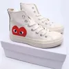 Sapato de estrelas todas as telas de cdg tocam amor com os olhos corações dos anos 70 Big Eyes Bege Black Classic Casual Skateboard Sneakers Designer FV