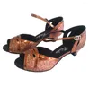 Sapatos de dança Elisha Mulheres Profissional Latina Salsa Open Toe Party Soft Sole Salto Personalizado Ballroom