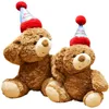 Nuovi giocattoli di peluche per orsacchiotti di cappello di compleanno per bambole di orsi regalo di Capodanno per bambini all'ingrosso
