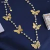 Anhänger Halsketten Mittelalter Persönlichkeit Trend Retro Handwerk Perle Schmetterling Pullover Kette