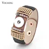 Armreifen 10 teile/los 18mm Vocheng Druckknopf Charms Armband PU Leder Schmuck NN305*10 Kostenloser Versand