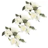 Dekorativa blommor 3 PCS Candlestick Garland Artificial Flower Ring Dining Table Decoration Props Wreath Rings för tygdekorationer