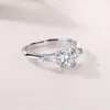 Anel 1CT certificado GRA VVS1 Lab Diamond Solitaire para mulheres noivado promessa joias de aliança de casamento 240402