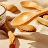 Spoons Wooden Spoon Handmade Beech Shaped Long Handled Coffee Stirring