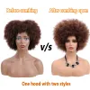 Perruques courtes Curly Afro Wigs pour femmes noires Softs et naturels perruque bouclée moelle