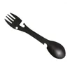 Set di stoviglie 1/2 pcs fork di frutta in acciaio inossidabile cucchiaio di rinforzo nero e posate ispessenti