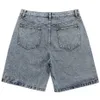 Shorts masculinos roupas de rua harajuku shorts jeans 2023 novos homens remendo trabalho excessivo hip-hop azul jeans verão casual solto shortsl2404