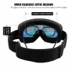 PHMAX OTG Lunettes de ski Gris Lunettes de snowboard pour hommes femmes adultes jeunes sur lunettes 100 % protection UV antibuée vision large