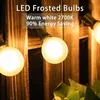 LED -strängar G40 Utomhussträngsljus E12 Socket 25ft 65ft TP44 Frostad LED -glödlampa Anslutningsbar US EU Plug Fairkedja för bröllop YQ240401