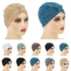 Roupas étnicas Frisado Turbante Nó Beanie Mulheres Câncer Chemo Cap Muçulmano Chapéu Interno Islâmico Perda de Cabelo Lenço Bonnet Stretch