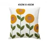Poduszka haftowana na płótnie okładka rzutowa z kwiatową wiosną haft nowoczesne proste sofa biuro obudowa JAF073