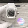 Luxe horloge coole rakish mechanische pols horloges tv -fabriek rm055 herenmechanica transparante heren 2023 nieuwe luxe stijl