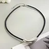 Pendant Necklaces Adjustable Elastic Rope Choker Curved Tube For Daily Wear