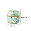 Storage Bottles Portable Round Tea Box Flower Printed Metal Jars Universal Sealed Container Tinplate Can Household Supplies