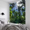 Tapisserier Tropiska växter lämnar Tapestry Jungle Palm Tree Wall Hanging Boho Room Decor Nature Landscape Art Home Home