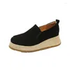 Casual Shoes Handmade Straw Platform Flats Slip On Brown Suede Sneakers Black Tenis 2024 Zapatillas Femmes Lady Loafers