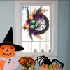 Decorative Flowers Lighted Halloween Wreath LED Door Wreaths For Reusable Light Up Festival