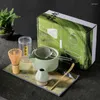 TEAWARE SETS 4-7PC/SET HANDMADE HOME EAL ENKEL CLEAN MATCHA TEA SET TOOL STAND KIT BOLE Vispa Scoop Gift Ceremoni Traditionell japansk