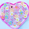 Cluster-Ringe Großhandel 30PCS Schmuck Mixed Lots Harz Kinder Kind Cartoon Obst Süßigkeiten Dessert Ring Geschenk Drop Schiff kostenlos